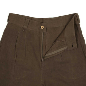 Ferrara pleated shorts in natural dyed brown Kala cotton