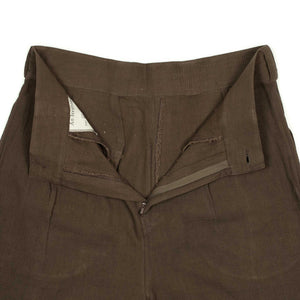 Ferrara pleated shorts in natural dyed brown Kala cotton