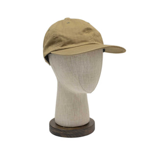 6-panel baseball cap in khaki cotton herringbone