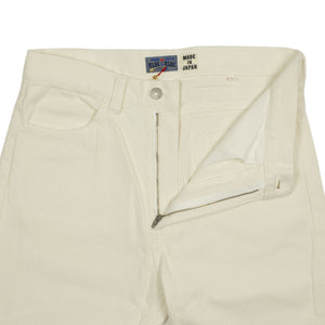 5-pocket trousers in ecru cotton sashiko