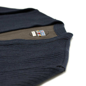 Relaxed cardigan in dark indigo recycled wool cotton mix