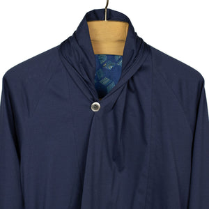 Reversible indigo dyed kimono jacket with marble print