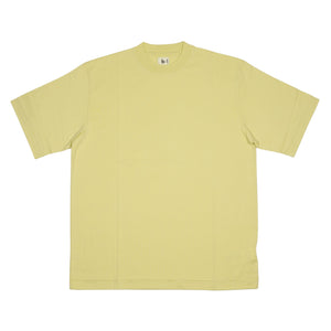 Crewneck t-shirt in smoke yellow cotton and silk jersey
