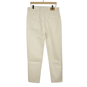 Comanche single-pleat trousers in natural light drill cotton