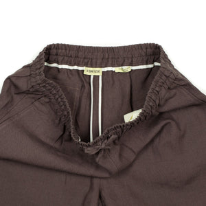 Drawstring easy pants in Plum Belgian linen