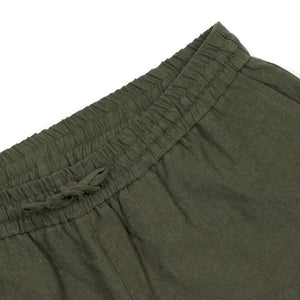 Drawstring easy shorts in Arabica washed Belgian linen