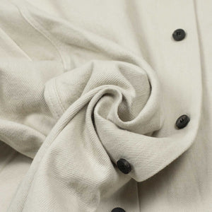Relaxed work shirt in ecru Japanese brushed cotton