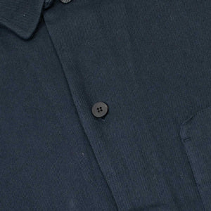 Relaxed work shirt in navy Japanese brushed cotton