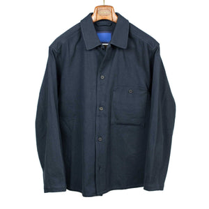 Relaxed work shirt in navy Japanese brushed cotton