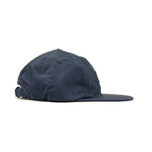Baseball cap in navy nylon with tonal patch
