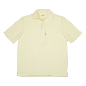 AAdeo short sleeve polo in cream cotton mix terrycloth