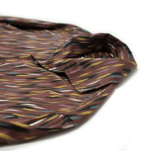 AAnacapri one-piece collar shirt in burgundy cotton cupro with brushtroke print