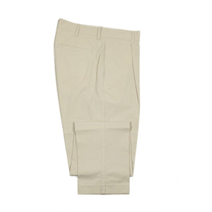 AAntioco pleated trousers in beige cotton seersucker