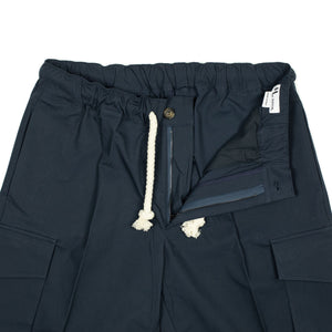AAtrio drawstring easy shorts in navy cotton ripstop