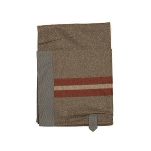Wrap blanket in taupe and grey scattered shaggy wool