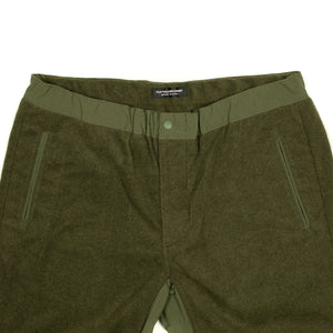 Drawstring trousers in olive poly fleece