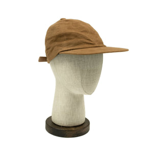 Baseball cap in camel cotton moleskin
