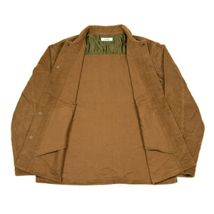 Work jacket in camel cotton moleskin
