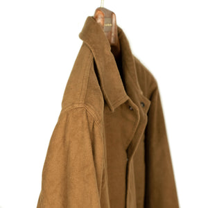 Work jacket in camel cotton moleskin
