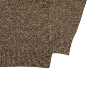 Crewneck sweater in brown melange cashmere
