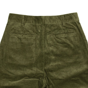 Fujito Two tuck trousers in olive cotton corduroy – No Man Walks 