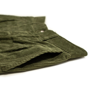 Fujito Two tuck trousers in olive cotton corduroy – No Man Walks