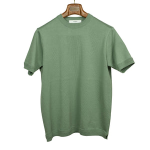 Short sleeve knit t-shirt in sea green cotton
