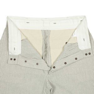 Safari shorts in salt and grey stripe cotton seersucker