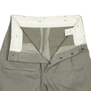 Two tuck trousers in light grey cotton denim