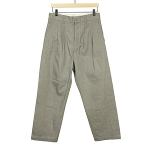 Fujito Two tuck trousers in light grey cotton denim – No Man Walks