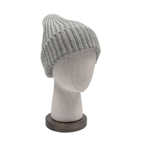 Chunky ribbed wool cap in grey (restock)