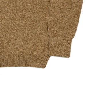 Crewneck sweater in camel color merino wool and alpaca mix (restock)