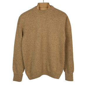 Crewneck sweater in camel color merino wool and alpaca mix (restock)