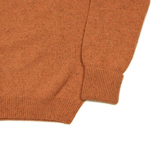 Crewneck sweater in orange merino wool and alpaca mix (restock)