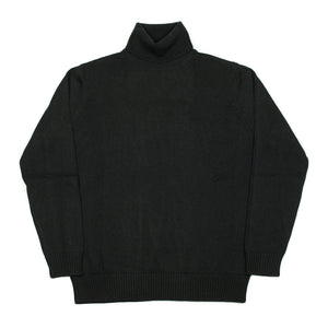 Rollneck sweater in black superfine merino wool (restock)
