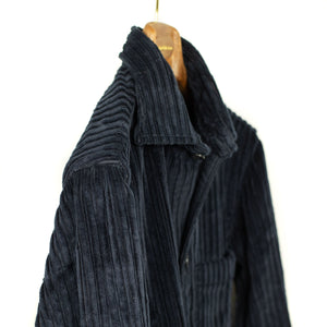 Lavoro chore jacket in navy cotton cashmere wide-wale corduroy