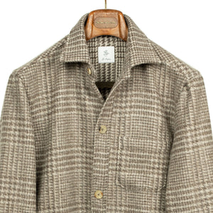 Lavoro chore jacket in camel and cream Prince-of-Wales wool cashmere (restock)
