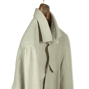 Giubbottino shirt-jacket in natural linen canvas