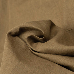 Relaxed pleated trousers in tobacco brown paper and linen