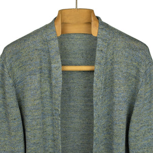 Easy cardigan in Oyster blue-green linen