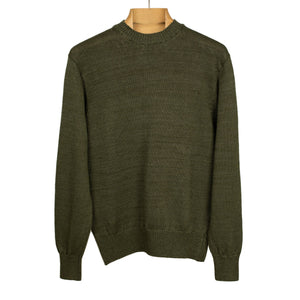 Crewneck sweater in Cypress green linen
