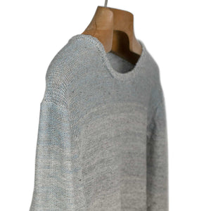 Ombre tunic in light blue and grey gradient linen