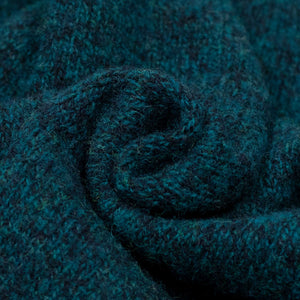 Shaggy brushed Shetland wool crewneck sweater, Dark Teal (restock)