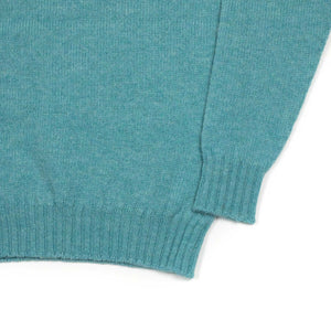 Shetland crew neck sweater, Aqua blue