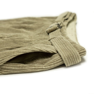 Belted trousers in beige cotton corduroy