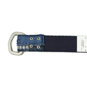 D-ring belt in navy upcycled vintage boro