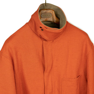 Chore jacket in cotton/linen duck canvas