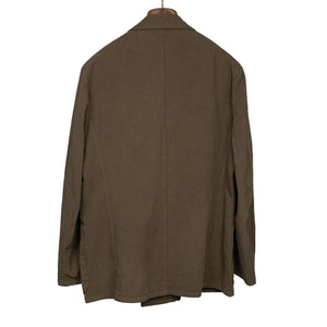 Double-breasted jacket in cocoa brown cotton linen (separates)