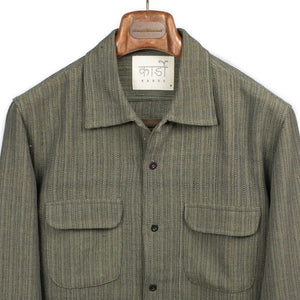 Martand shirt in olive handloom cotton