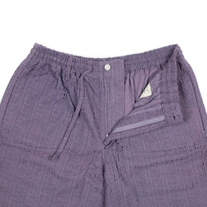 Kobe relaxed drawstring shorts in lavender lace embroidered cotton